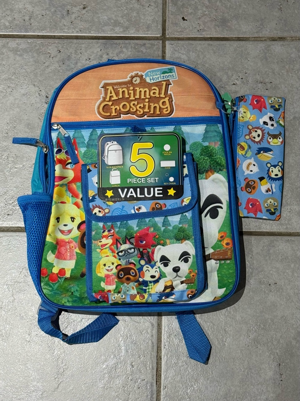 Nintendo Animal Crossing New Horizons Backpack 5 Piece Set